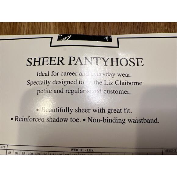 Liz Claiborne Sheer Pantyhose Size LONG Color Black Style 7647 - Picture 5 of 7